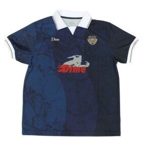 Dime Final Jersey Navy Blue Collared Shirt Size S Nowtech Embroidered Patch /914